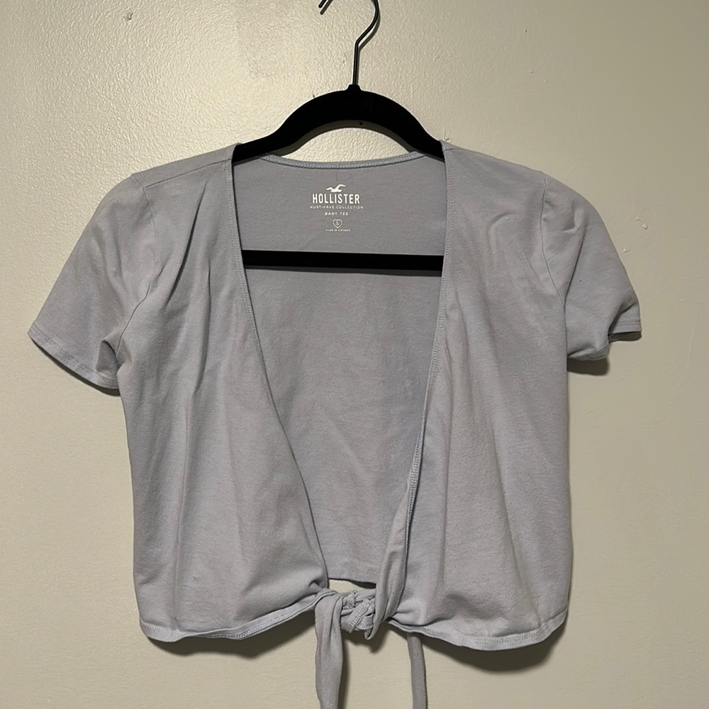 Hollister Light Blue Tie Top